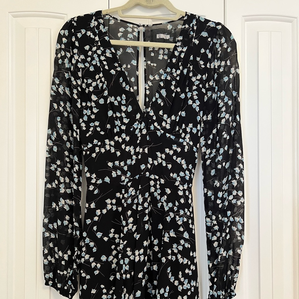 Reformation Jade dress in bluebell print size S